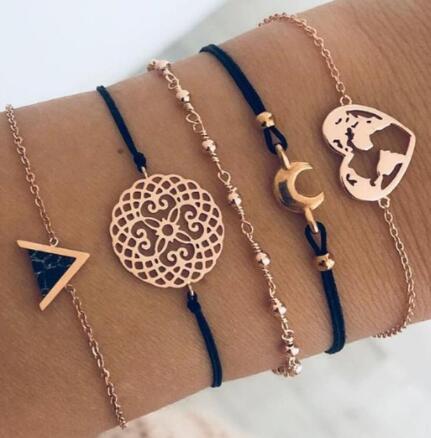 stainless delicate chain bracelet on wrist