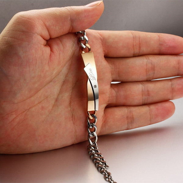 stylish couple connect bracelets lifestyle photo