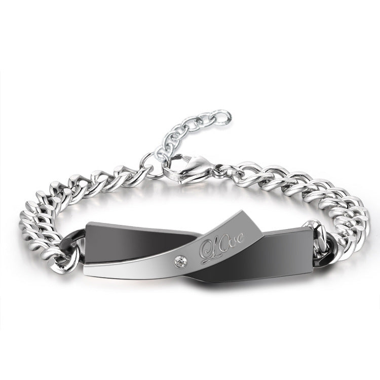 romantic gift-ready couple connect bracelets in box