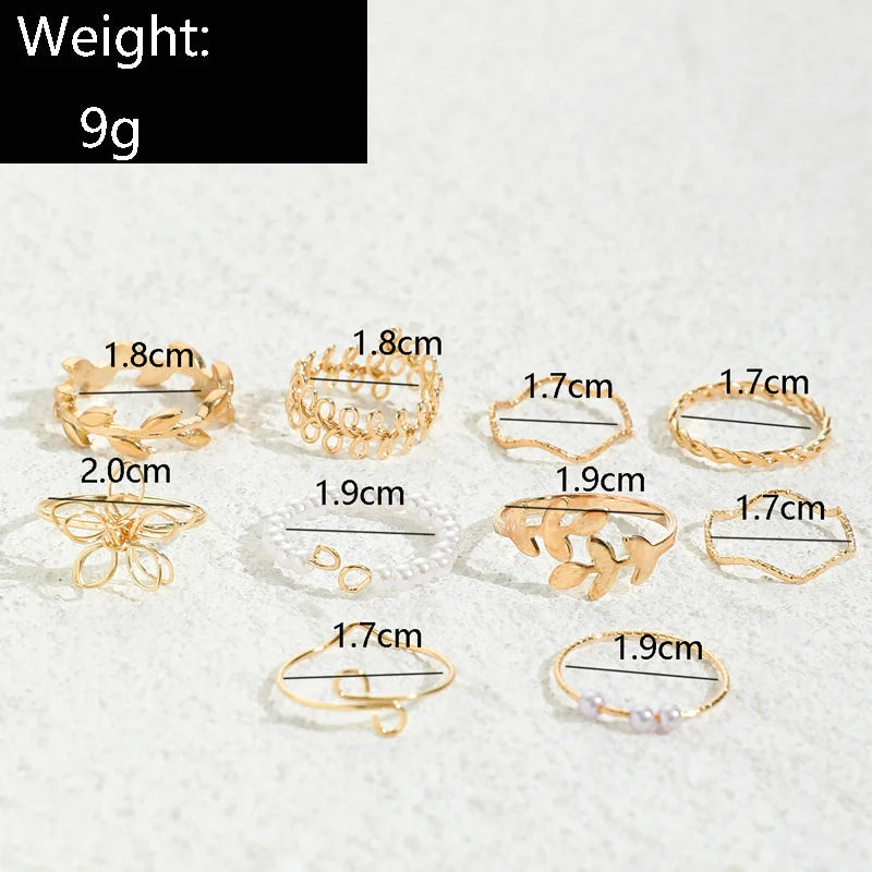 Bohemian Wave & Butterfly Ring Set โ Vintage Trendy Jewelry - Oria Jewel