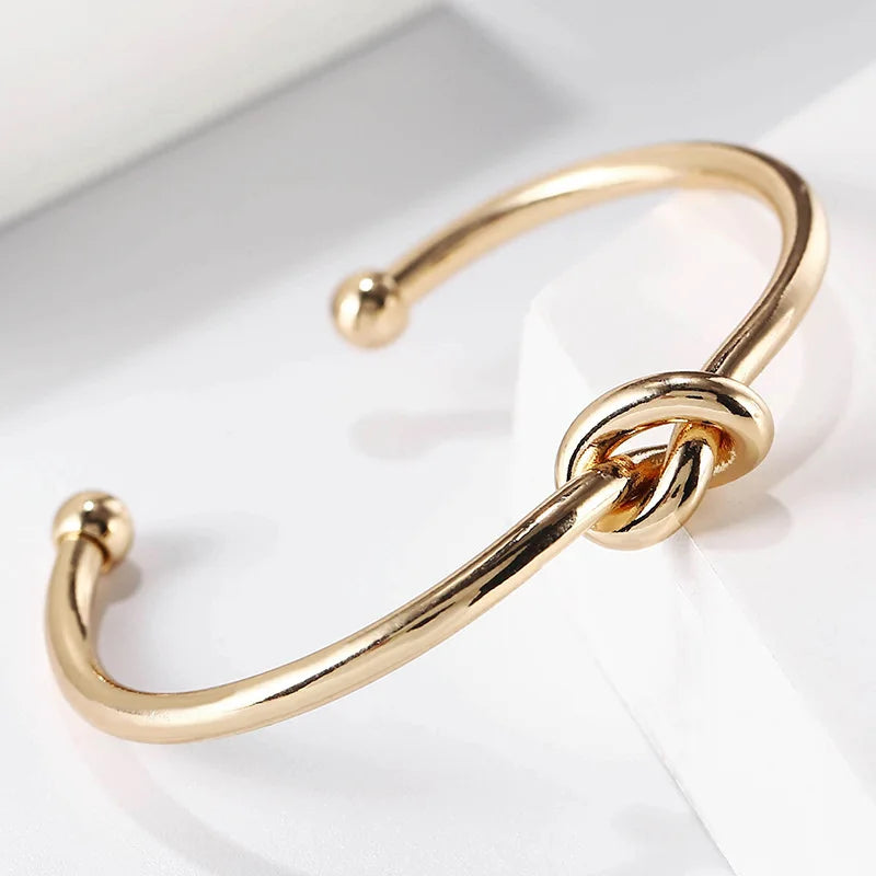 Gold Twist Steel Cuff Bracelet for women