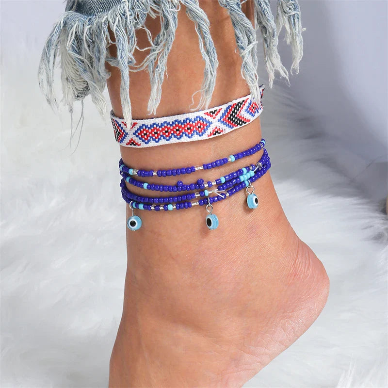 Boho Beaded Anklet β Handmade Colorful Summer Foot Chain for Women & Girls - Oria Jewel