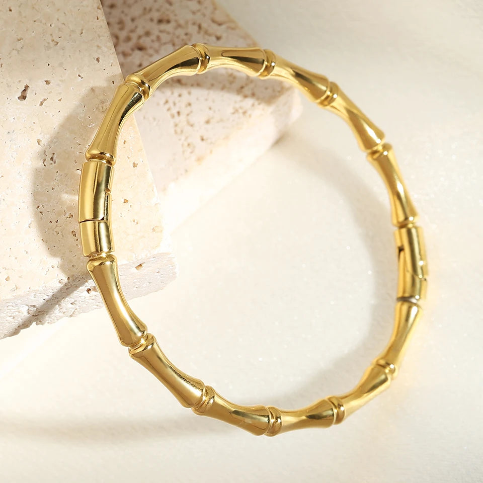 Bamboo Style Couple Bracelet - Oria Jewel