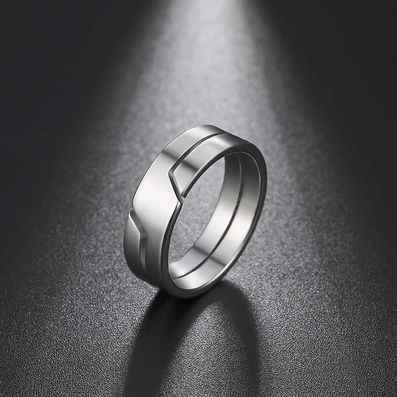 1 piece of stainless steel hollow vacuum plated couple ring jewelry - Oria Jewel