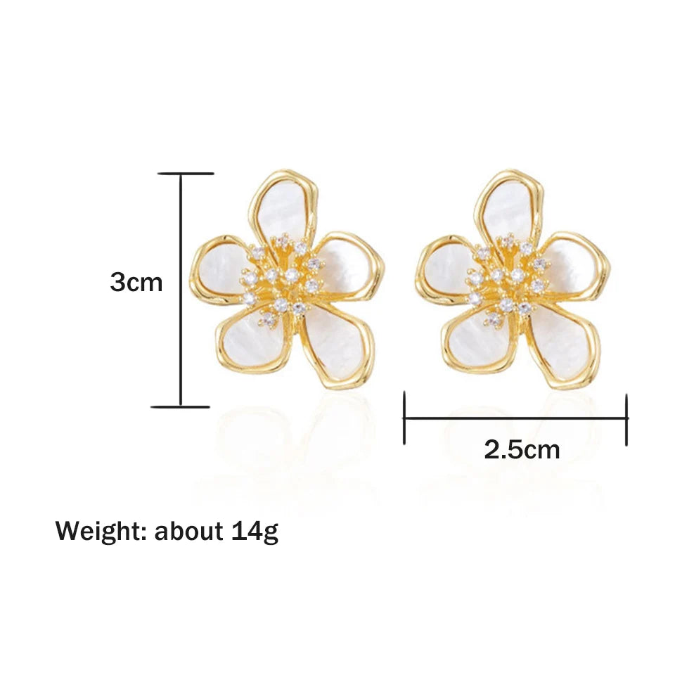 ZAKOL Crystal Flower Earrings - Oria Jewel