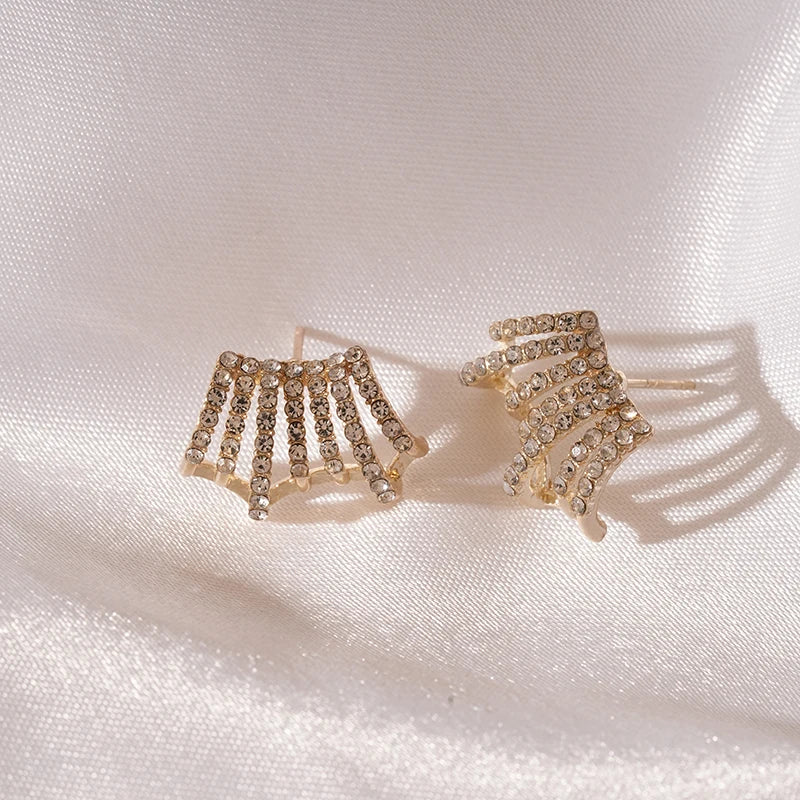 Delicate Rhinestone Stud Earrings - Oria Jewel