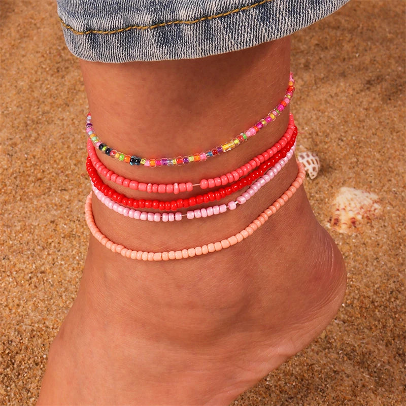 Boho Beaded Anklet β Handmade Colorful Summer Foot Chain for Women & Girls - Oria Jewel