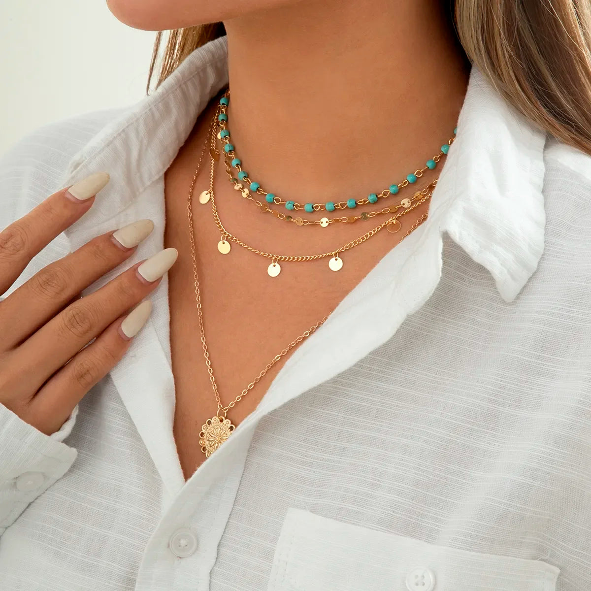 Boho Flower Pendant Set - Oria Jewel