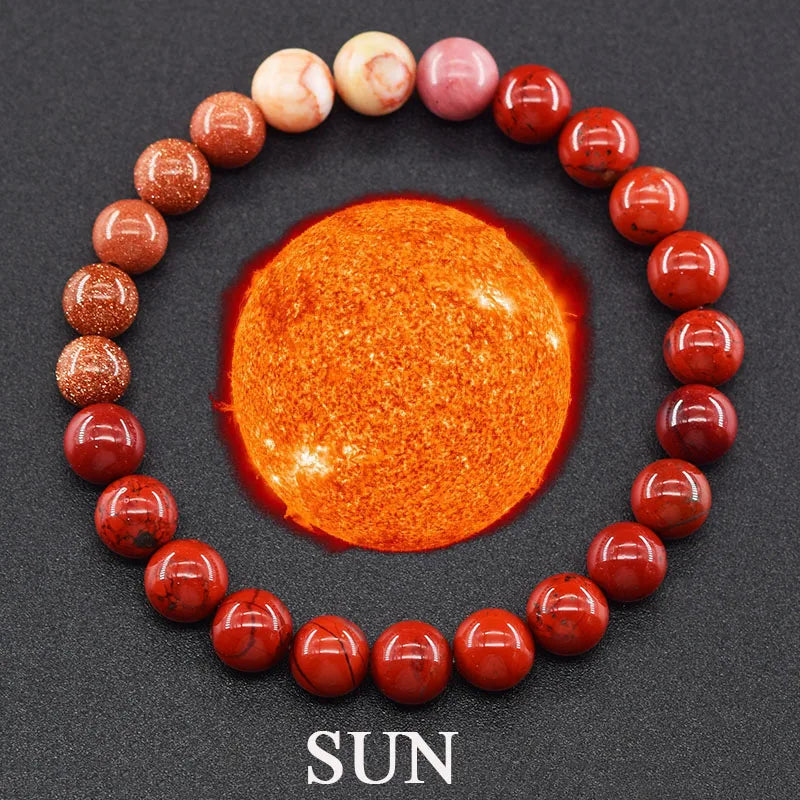 Eight Planets Bead Bracelet Men Women Natural Stone Universe Solar Syetem Earth Moon Saturn Neptune Planet Handmade Jewelry Gift - Oria Jewel
