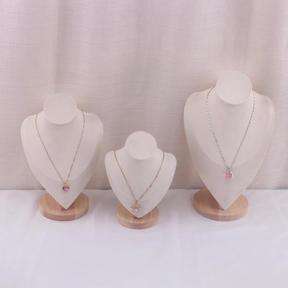 Velvet Portrait Necklace Display Pendant Organizer Jewelry Display Stand Jewelry Mannequin Bust Necklace Pendant Window Display - Oria Jewel
