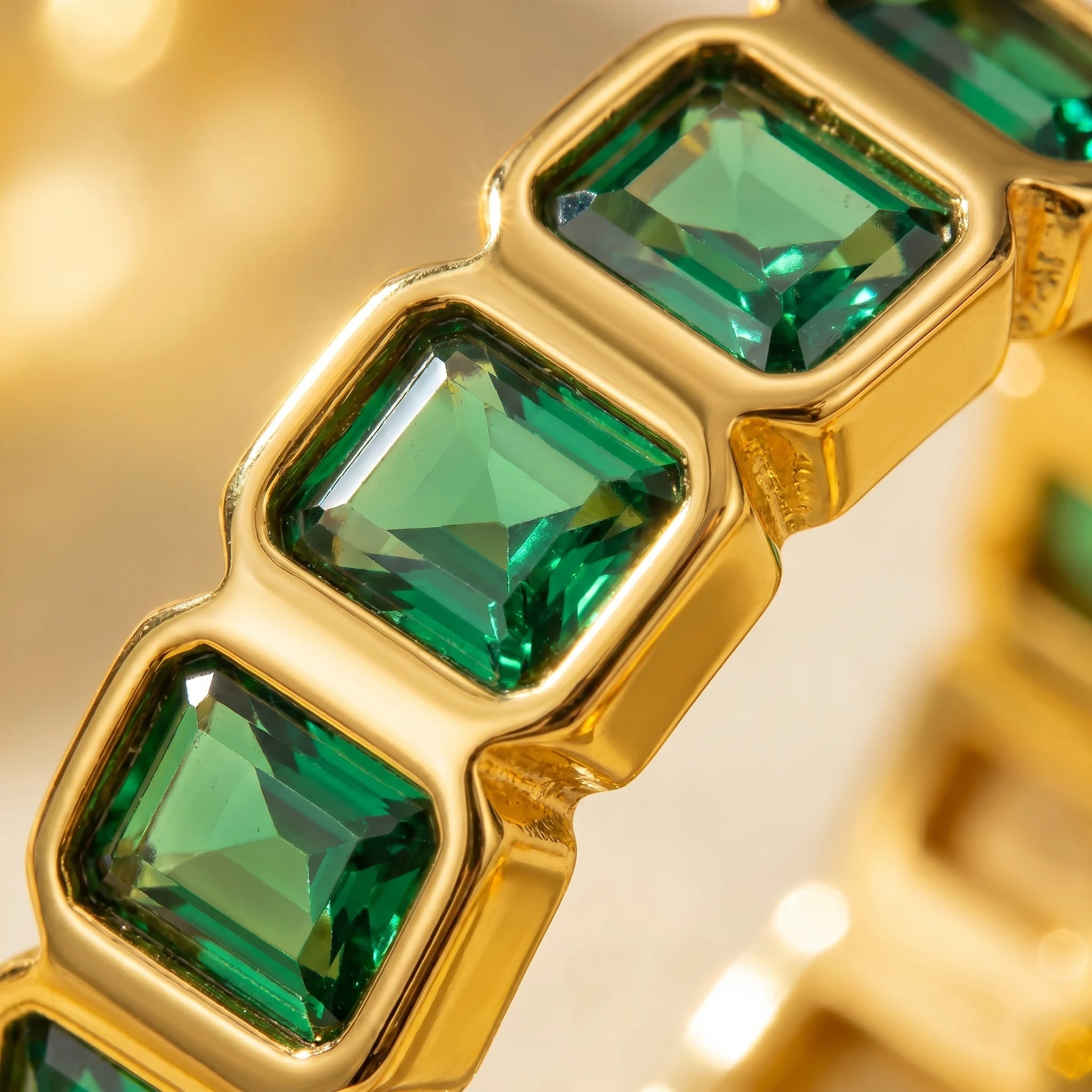 Green Stone Band Ring