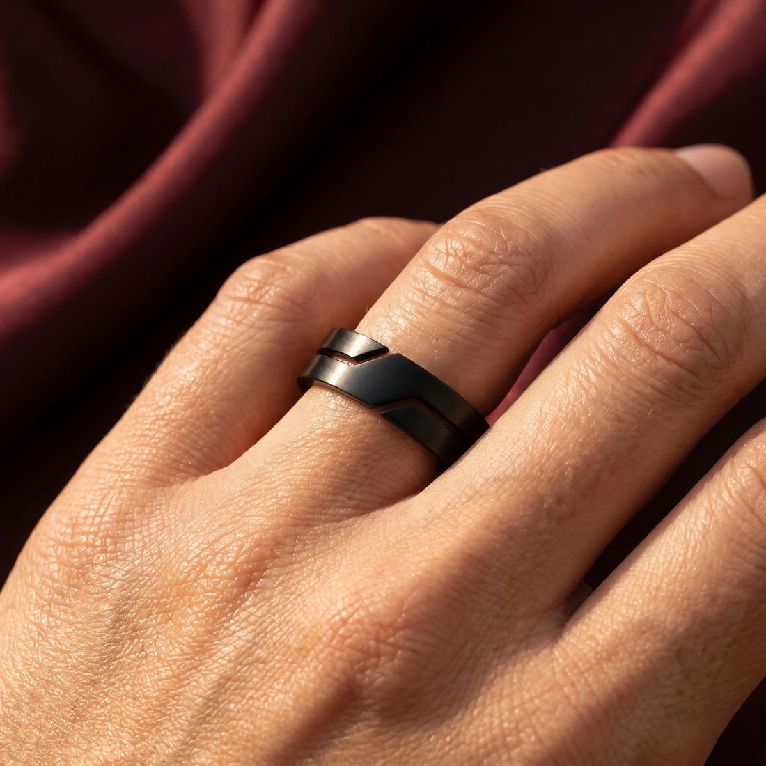 Wide Black Band Ring