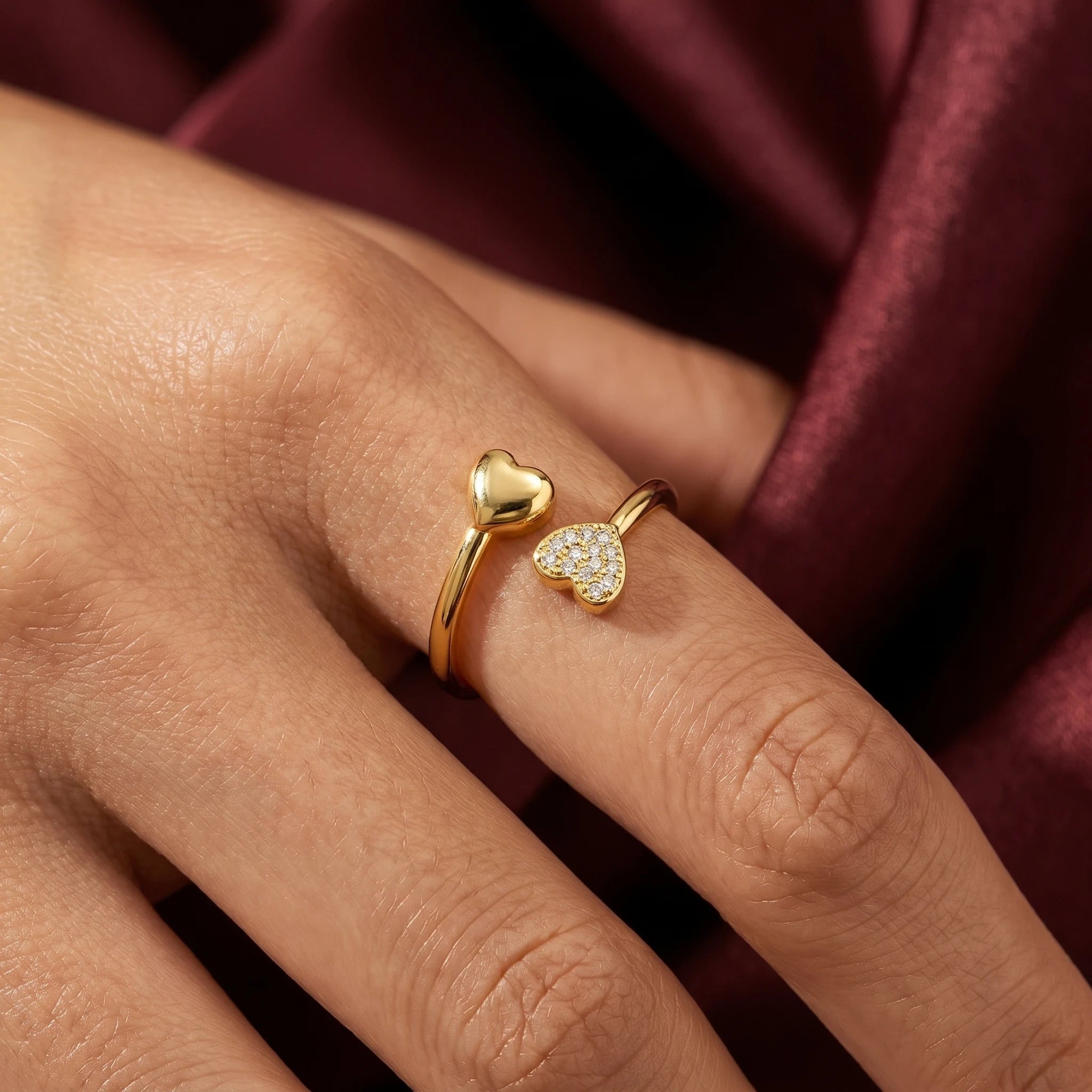 Gold Open Heart Ring