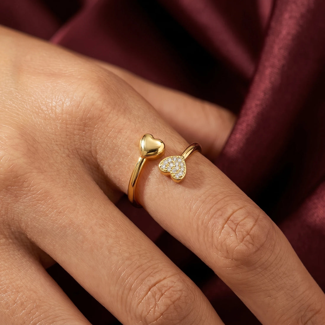 Gold Open Heart Ring