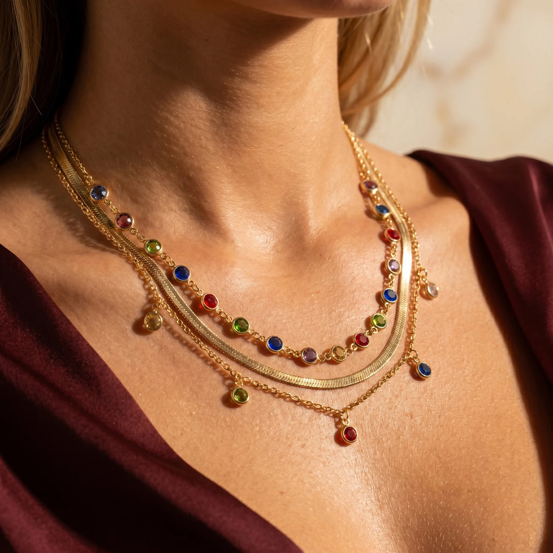 Gold Multilayer Choker Necklace