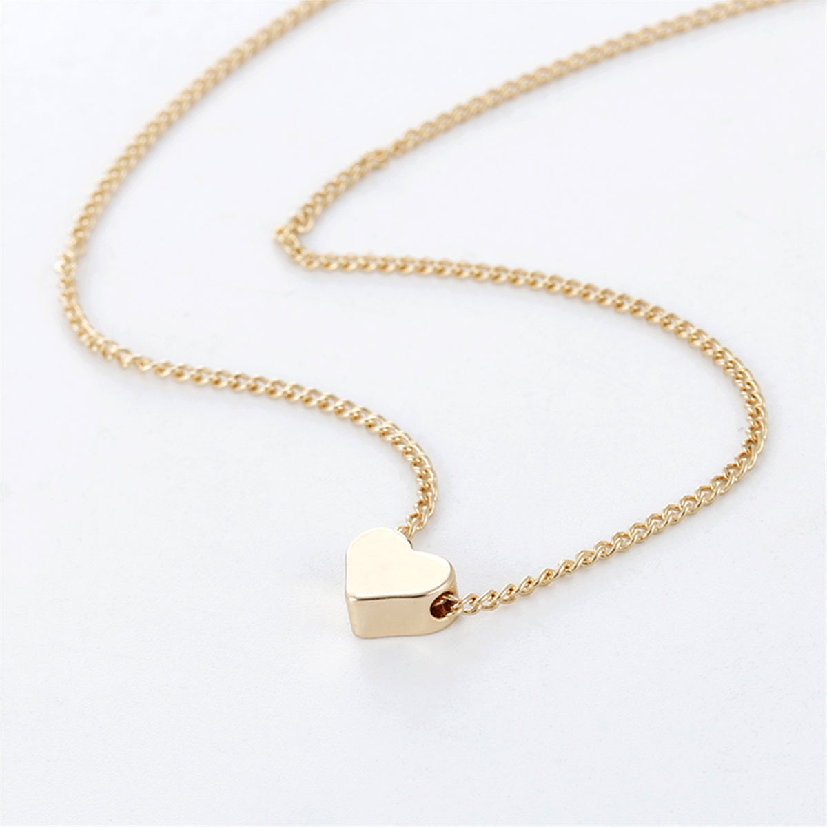 Gold Love Pendant Necklace – Double-Sided Heart Jewelry - Oria Jewel