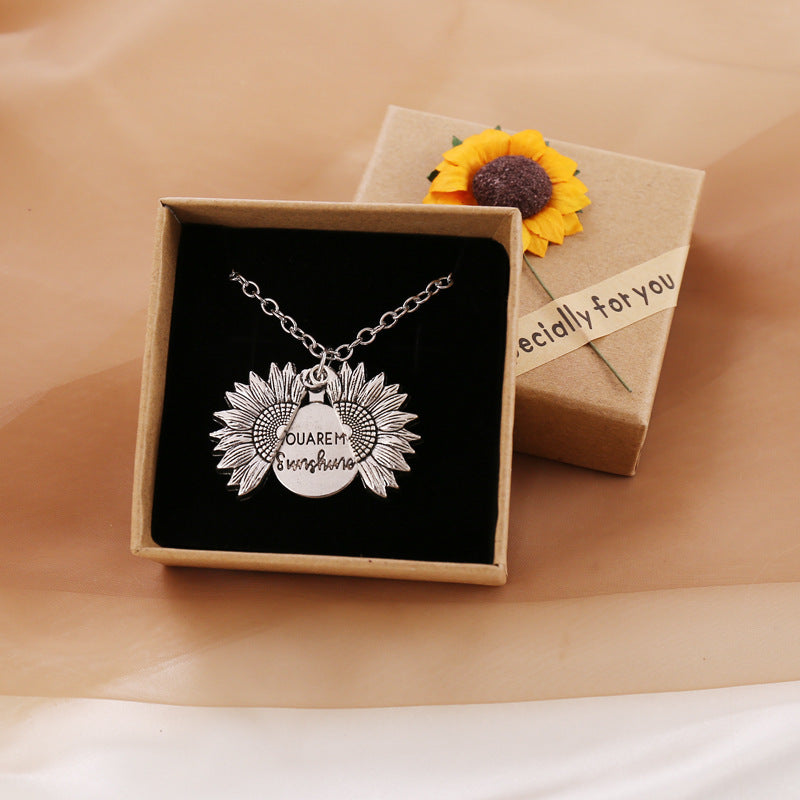 You Are My Sunshine Sunflower Necklace – Gift for Men & Women - Oria Jewel