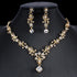 Gold Zircon Bridal Jewelry Set – Wedding Necklace & Earrings - Oria Jewel
