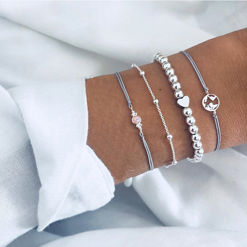 Bead Chain Bracelet &amp; Anklet Set – Stylish Jewelry for Women - Oria Jewel