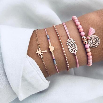 Bead Chain Bracelet &amp; Anklet Set – Stylish Jewelry for Women - Oria Jewel