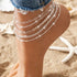 Boho Beach Anklet Set – Heart & Airplane Charms (5PCS) - Oria Jewel
