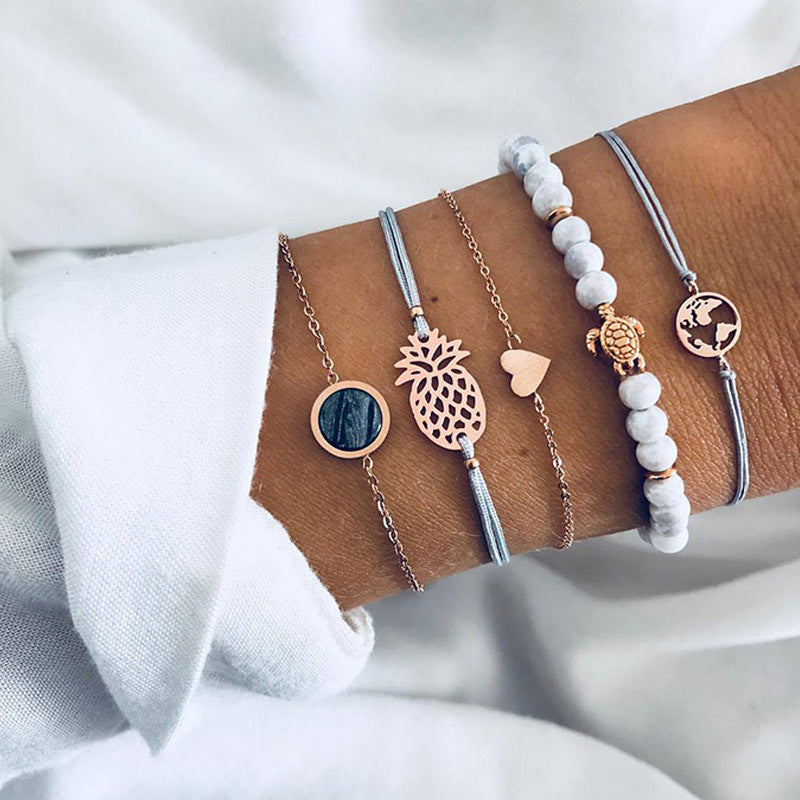 Bead Chain Bracelet &amp; Anklet Set – Stylish Jewelry for Women - Oria Jewel