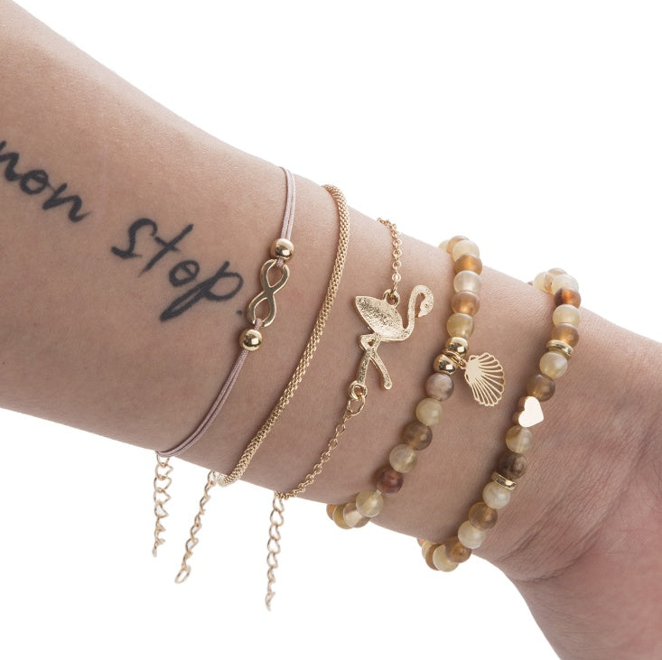 Bead Chain Bracelet &amp; Anklet Set – Stylish Jewelry for Women - Oria Jewel
