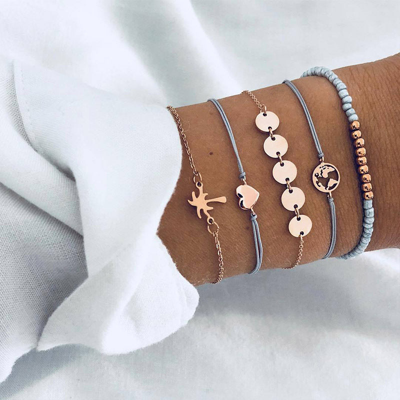 Bead Chain Bracelet &amp; Anklet Set – Stylish Jewelry for Women - Oria Jewel