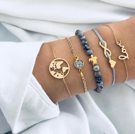 Bead Chain Bracelet &amp; Anklet Set – Stylish Jewelry for Women - Oria Jewel