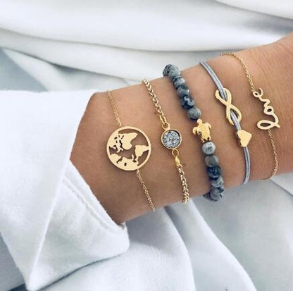 Bead Chain Bracelet &amp; Anklet Set – Stylish Jewelry for Women - Oria Jewel