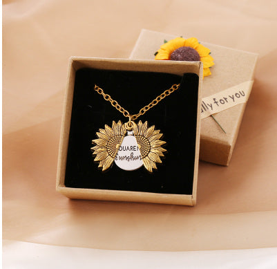 You Are My Sunshine Sunflower Necklace – Gift for Men & Women - Oria Jewel