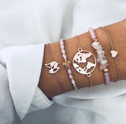 Bead Chain Bracelet &amp; Anklet Set – Stylish Jewelry for Women - Oria Jewel