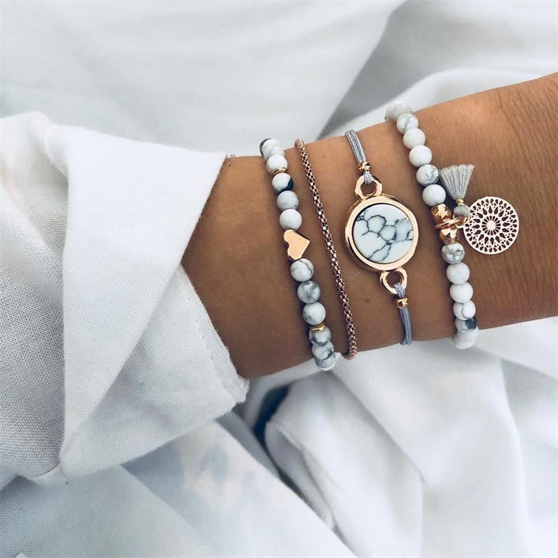 Bead Chain Bracelet &amp; Anklet Set – Stylish Jewelry for Women - Oria Jewel