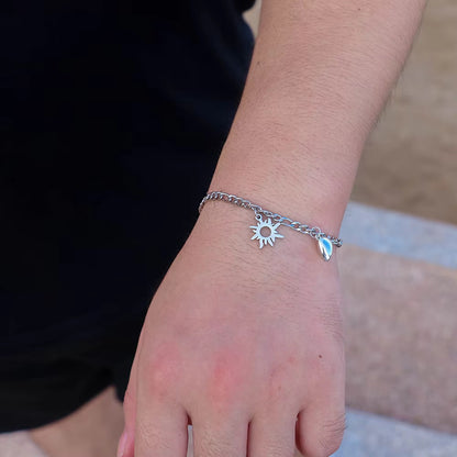 Sun &amp; Moon Magnet Couple Bracelets – Stainless Steel Jewelry Gift - Oria Jewel