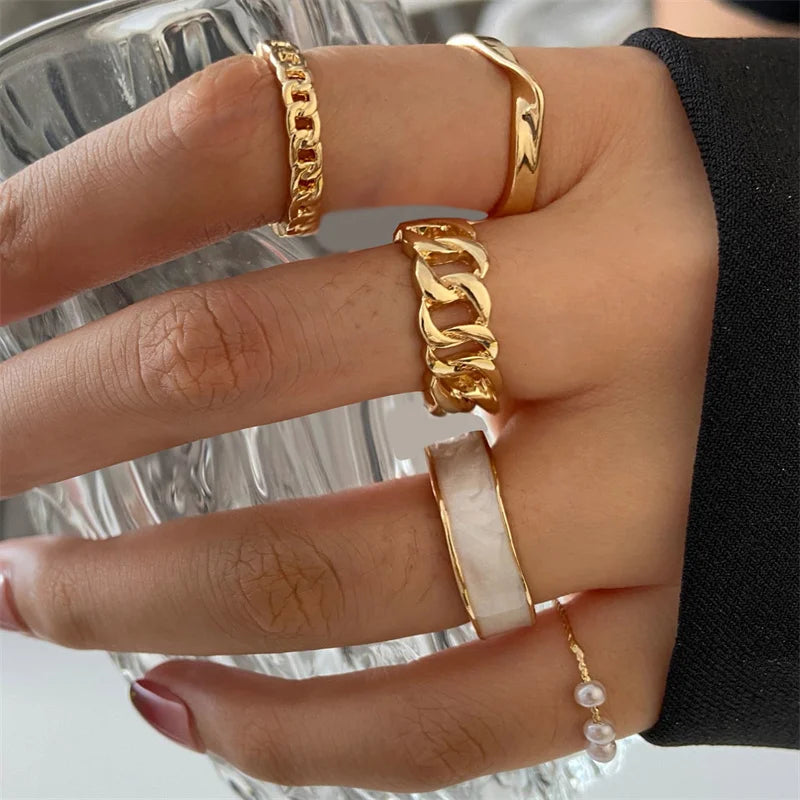 Bohemian Wave &amp; Butterfly Ring Set – Vintage Trendy Jewelry - Oria Jewel