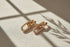 Gold Link Drop Earrings on textured fabric with soft window shadow | OriaJewel