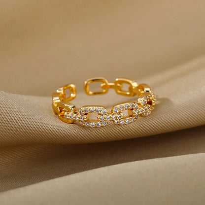 zircon-twist-chain-ring - Oria Jewel