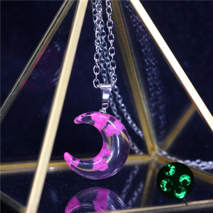 Chic Transparent Resin Rould Ball Moon Pendant Necklace Women Blue Sky White Cloud Chain Necklace Fashion Jewelry Gifts for Girl - Oria Jewel