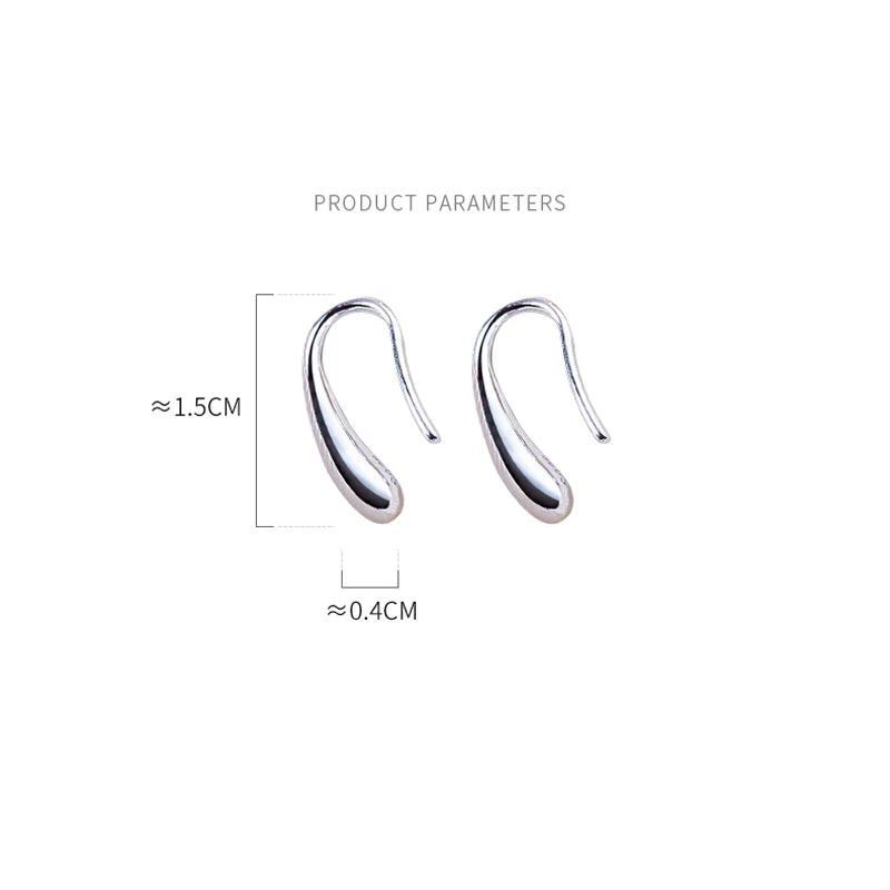 925 Sterling Silver Water Drop Shape Earrings for Women  Simple Temperament Ins Retro Jewelry Party Birthday Gifts - Oria Jewel