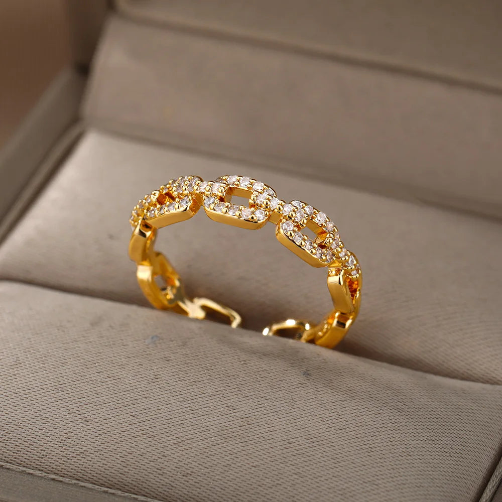 zircon-twist-chain-ring - Oria Jewel