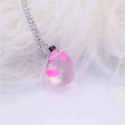 Chic Transparent Resin Rould Ball Moon Pendant Necklace Women Blue Sky White Cloud Chain Necklace Fashion Jewelry Gifts for Girl - Oria Jewel