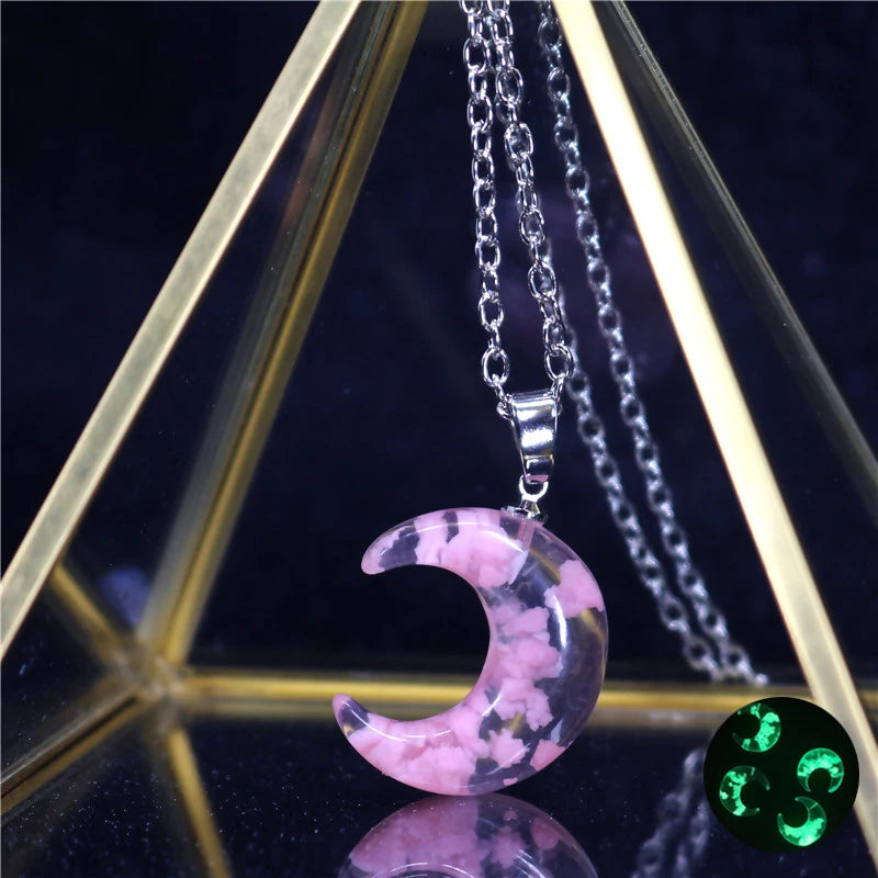 Chic Transparent Resin Rould Ball Moon Pendant Necklace Women Blue Sky White Cloud Chain Necklace Fashion Jewelry Gifts for Girl - Oria Jewel