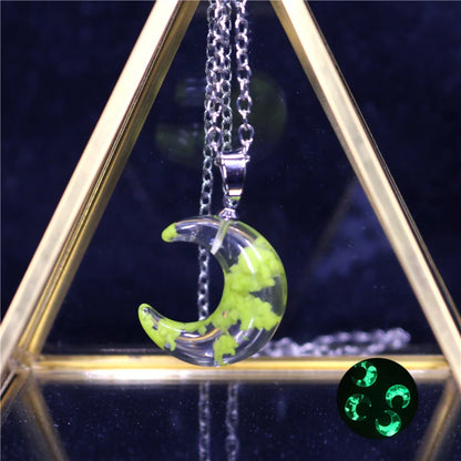Chic Transparent Resin Rould Ball Moon Pendant Necklace Women Blue Sky White Cloud Chain Necklace Fashion Jewelry Gifts for Girl - Oria Jewel