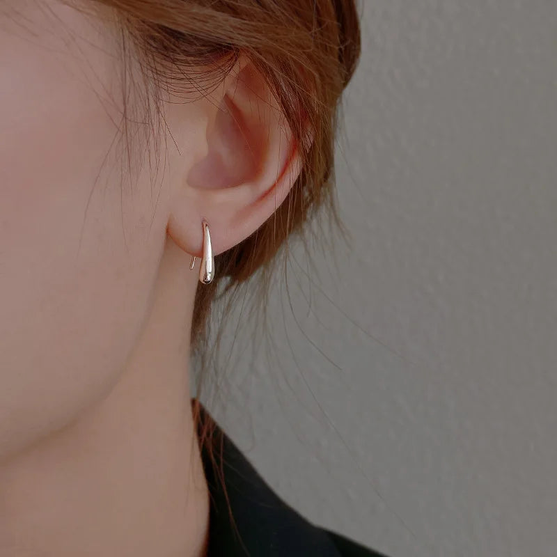 925 Sterling Silver Water Drop Shape Earrings for Women  Simple Temperament Ins Retro Jewelry Party Birthday Gifts - Oria Jewel