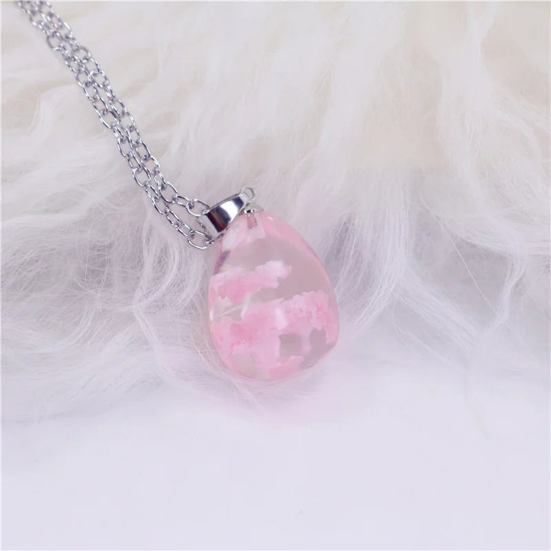 Chic Transparent Resin Rould Ball Moon Pendant Necklace Women Blue Sky White Cloud Chain Necklace Fashion Jewelry Gifts for Girl - Oria Jewel