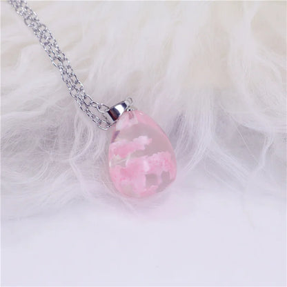 Chic Transparent Resin Rould Ball Moon Pendant Necklace Women Blue Sky White Cloud Chain Necklace Fashion Jewelry Gifts for Girl - Oria Jewel