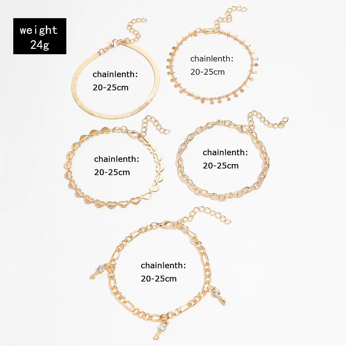Bohemian Key &amp; Heart Anklet Set – Beach Foot Jewelry - Oria Jewel