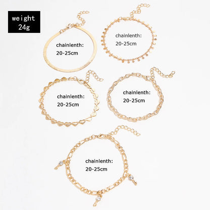 Bohemian Key &amp; Heart Anklet Set – Beach Foot Jewelry - Oria Jewel