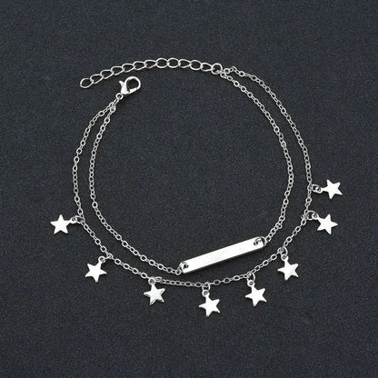 Boho Double Layer Pearl Anklet for Women – Beach Jewelry - Oria Jewel