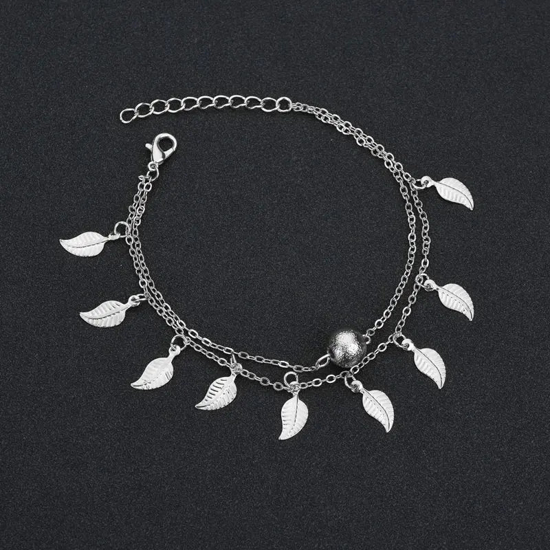 Boho Double Layer Pearl Anklet for Women – Beach Jewelry - Oria Jewel